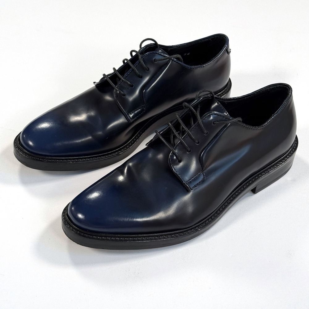 Paul Smith Womens Navy Blue Leather Derby Oxfords Made in Italy Size 36